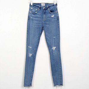 Agolde Light Wash Distressed Skinny High Rise Jea… - image 1